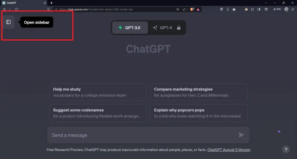 how-to-open-side-bar-in-chat-gpt