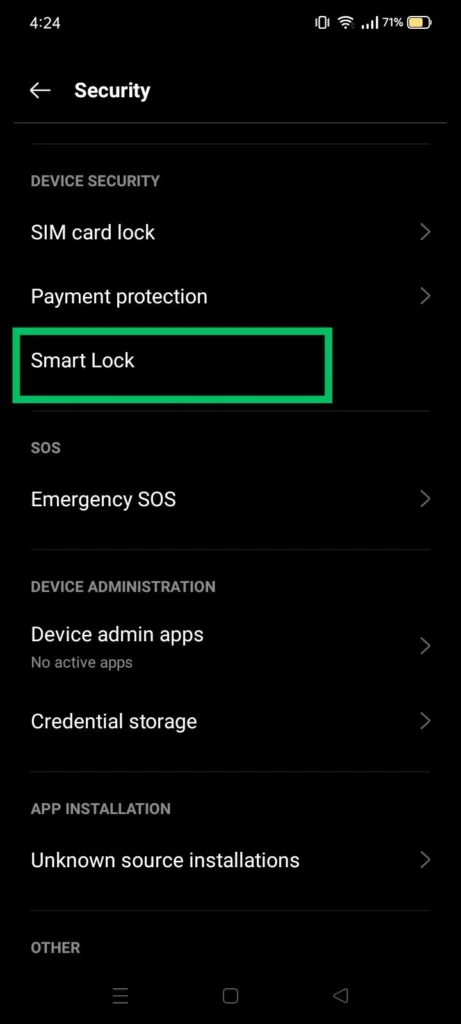 Google Smart Lock Turn Off